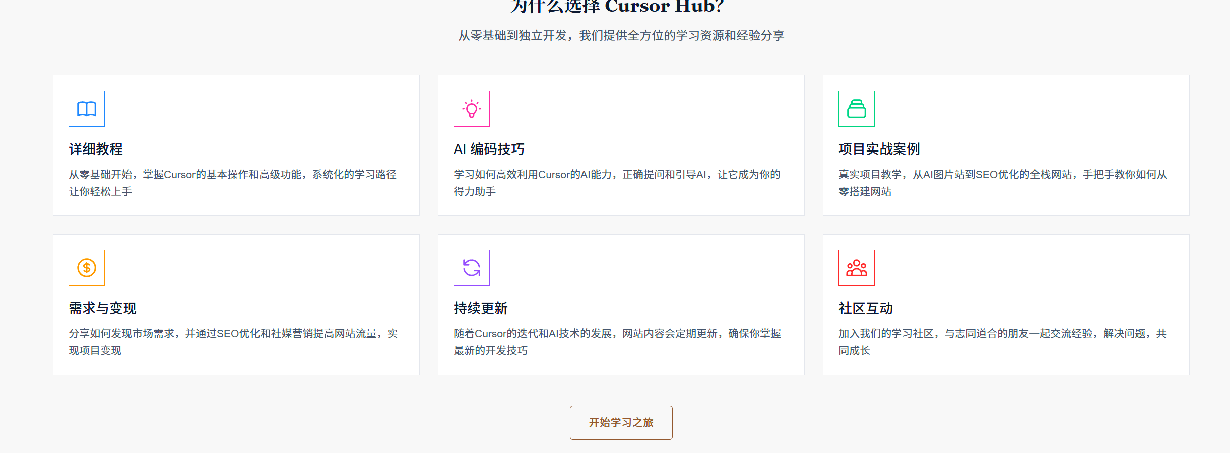 Cursor Hub：学习和使用 Cursor 编辑器的一个记录和分享平台-云创网